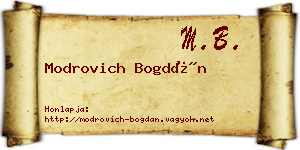 Modrovich Bogdán névjegykártya